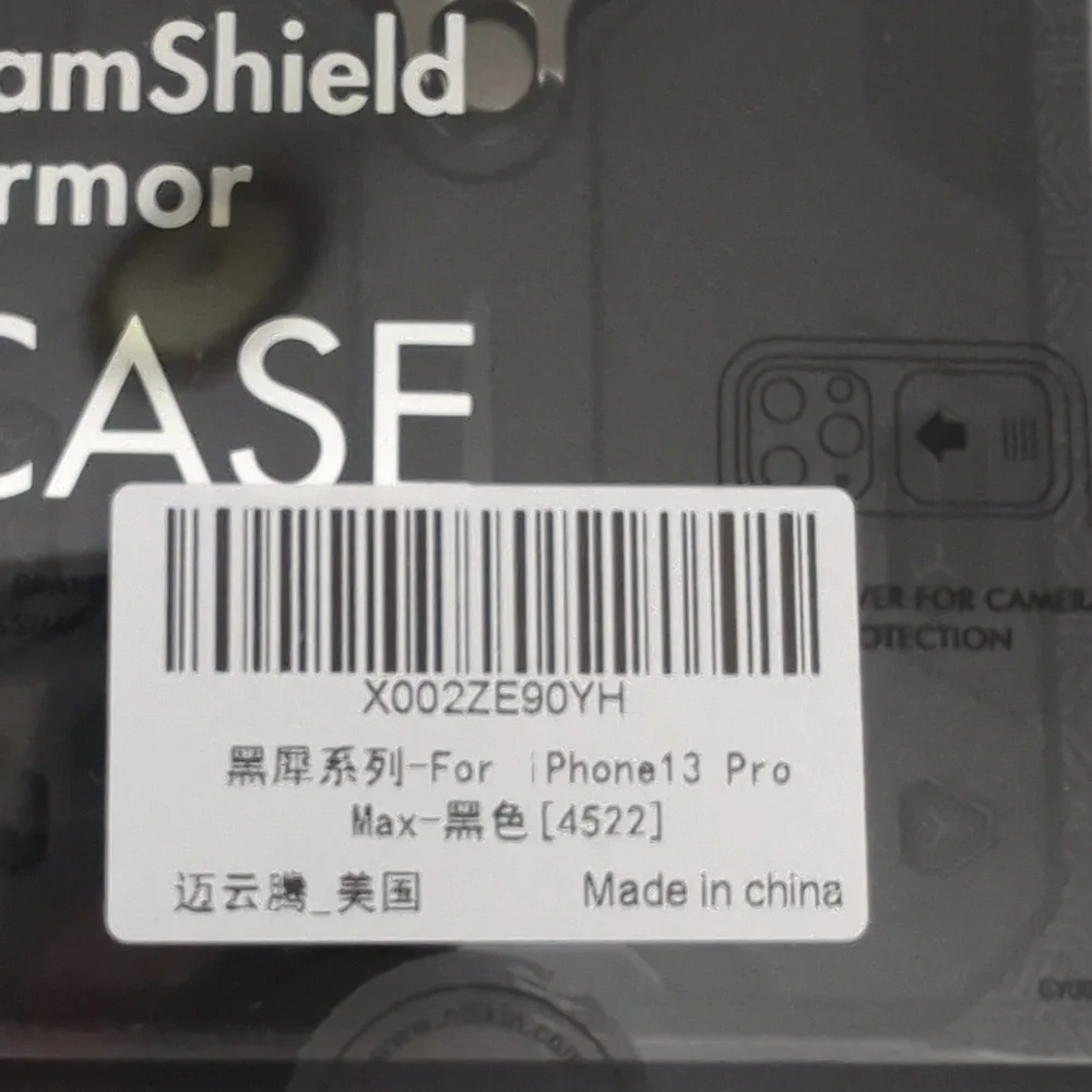 New Cam Shield Armor Black Phone Case For iPhone 13 Pro